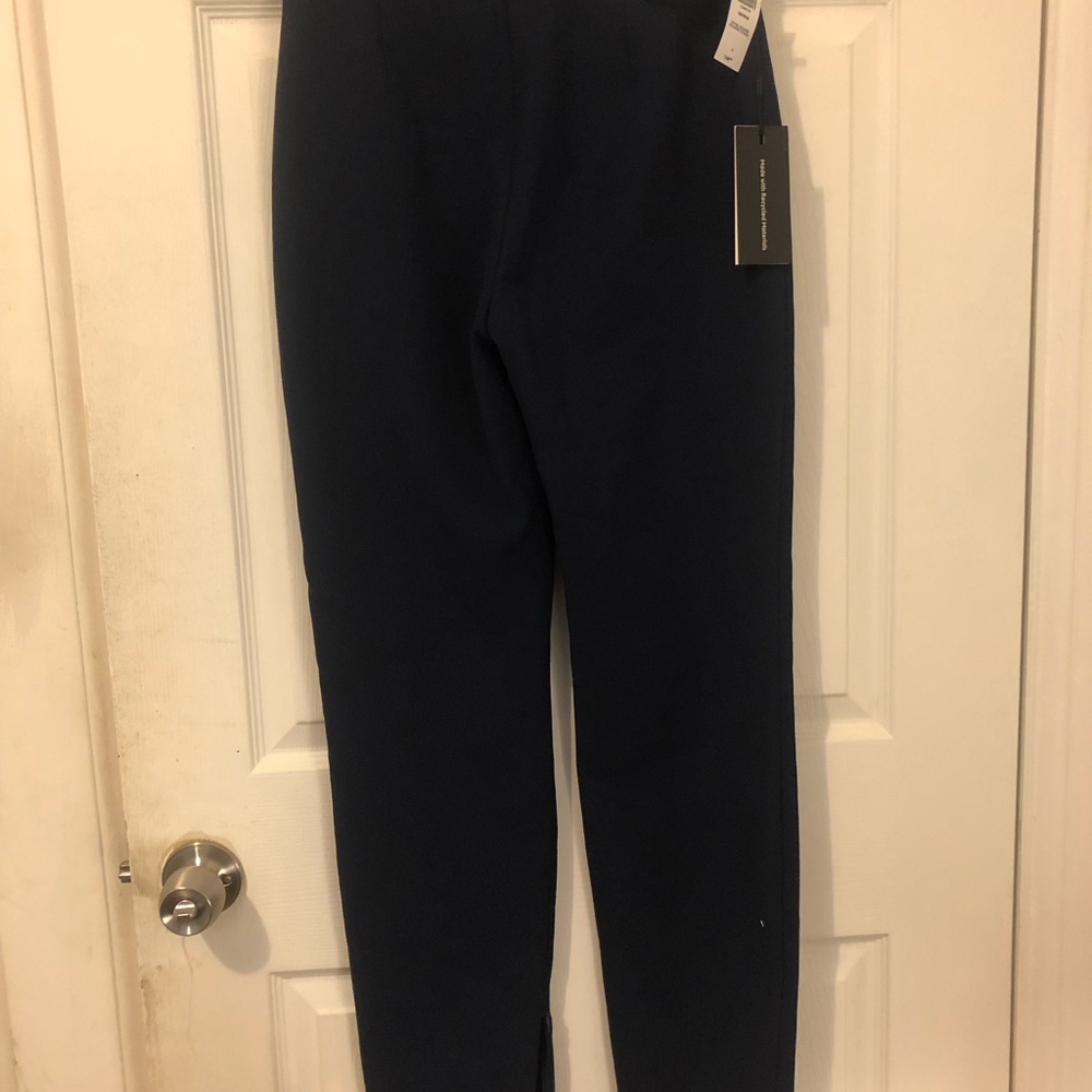 Babaton Serra navy blue High-Waisted Pants leg slim size 4 zipper on the legs